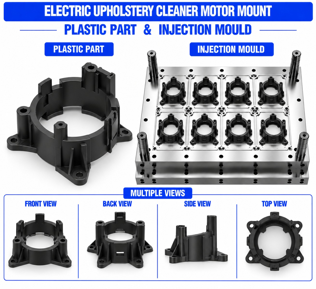 Electric Upholstery Cleaner Plastic Motor Mount Mould and Moulding Service